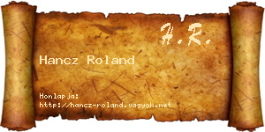 Hancz Roland névjegykártya